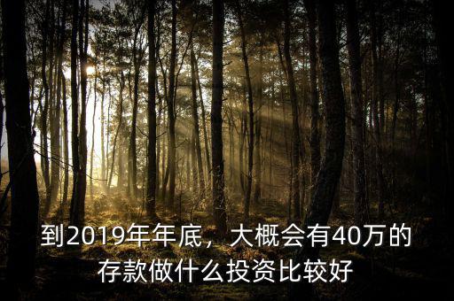 到2019年年底，大概會有40萬的存款做什么投資比較好