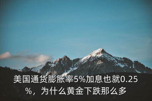 美國通貨膨脹率5%加息也就0.25%，為什么黃金下跌那么多