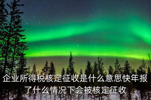 核定征收是什么意思，企業(yè)所得稅核定征收是指什么是單單只核定應(yīng)稅所得率征收嗎或者還