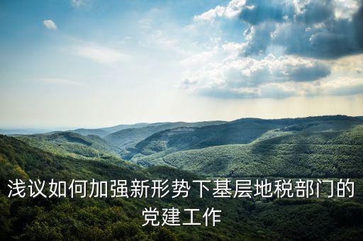 淺議如何加強新形勢下基層地稅部門的黨建工作