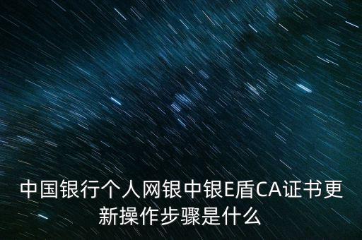 中國(guó)銀行個(gè)人網(wǎng)銀中銀E盾CA證書(shū)更新操作步驟是什么