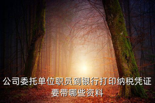 公司委托單位職員到銀行打印納稅憑證要帶哪些資料