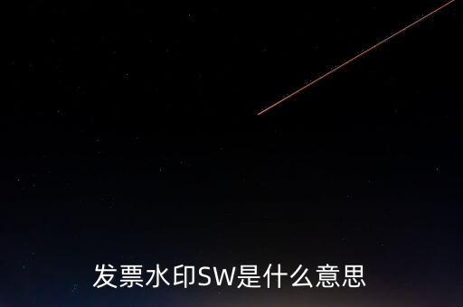 發(fā)票水印SW是什么意思