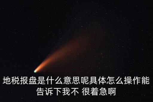 地稅報(bào)盤是什么意思呢具體怎么操作能告訴下我不 很著急啊