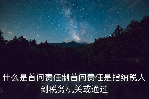 稅務(wù)首問責(zé)任制是什么，首問負(fù)責(zé)制度是指什么