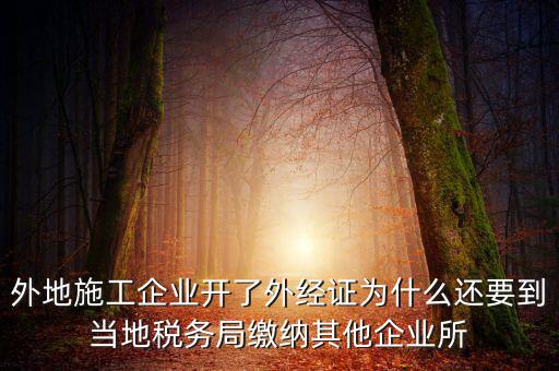 外經(jīng)證為什么要繳銷，到國稅開的外行證為什么要去撤銷