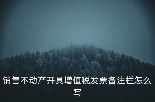 銷售不動(dòng)產(chǎn)開具增值稅發(fā)票備注欄怎么寫