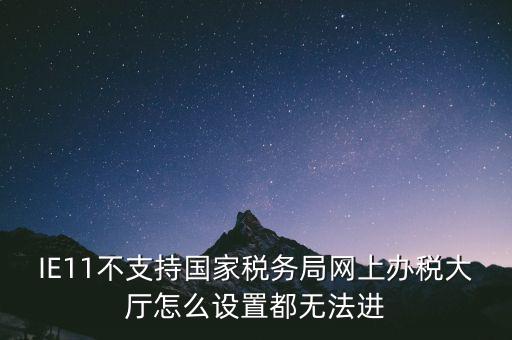 IE11不支持國(guó)家稅務(wù)局網(wǎng)上辦稅大廳怎么設(shè)置都無(wú)法進(jìn)