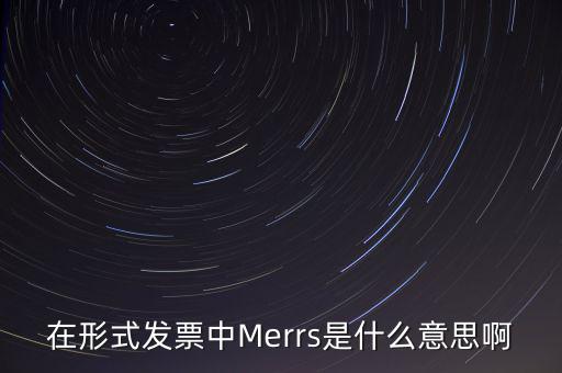 在形式發(fā)票中Merrs是什么意思啊