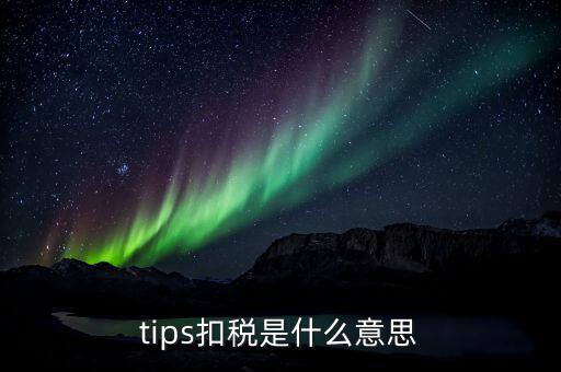 tips扣稅是什么意思