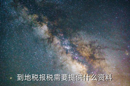 到地稅報稅需要提供什么資料