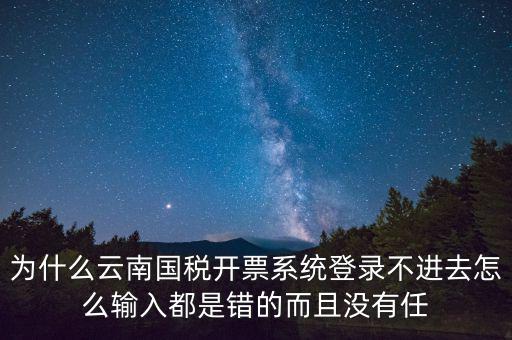 為什么云南國稅開票系統(tǒng)登錄不進去怎么輸入都是錯的而且沒有任