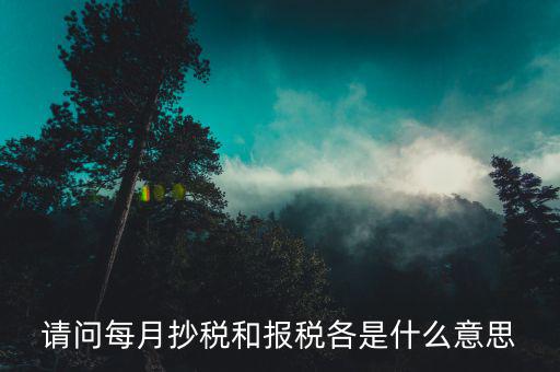 請(qǐng)問(wèn)每月抄稅和報(bào)稅各是什么意思