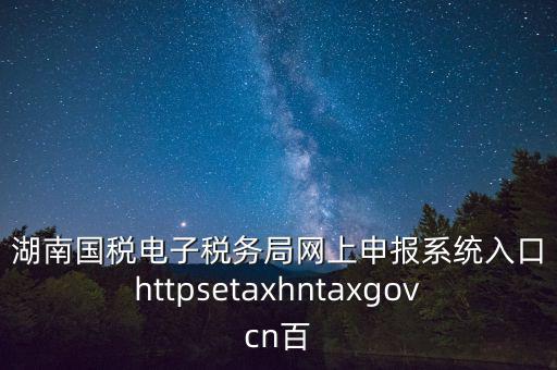 湖南國稅電子稅務(wù)局網(wǎng)上申報(bào)系統(tǒng)入口httpsetaxhntaxgovcn百