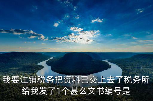 我要注銷稅務(wù)把資料已交上去了稅務(wù)所給我發(fā)了1個甚么文書編號是