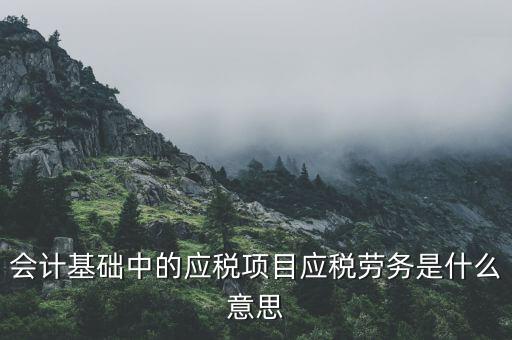 應稅是什么意思，會計中的應稅勞務是什么意思