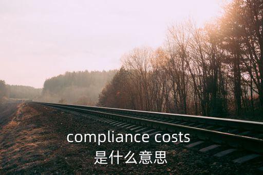 遵從成本什么意思，compliance costs 是什么意思