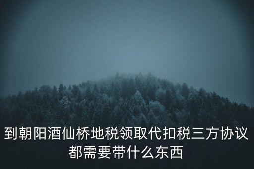 到朝陽(yáng)酒仙橋地稅領(lǐng)取代扣稅三方協(xié)議都需要帶什么東西