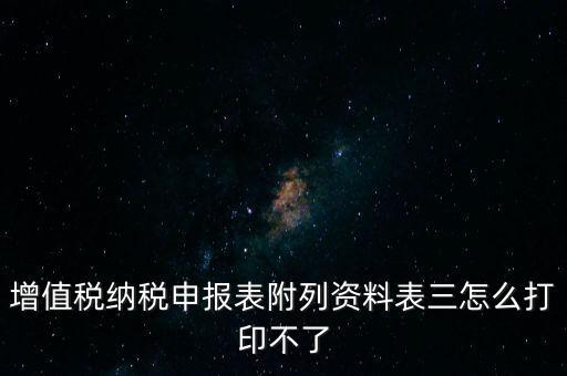 增值稅納稅申報表附列資料表三怎么打印不了