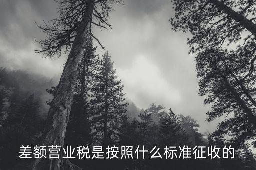 差額營(yíng)業(yè)稅是按照什么標(biāo)準(zhǔn)征收的