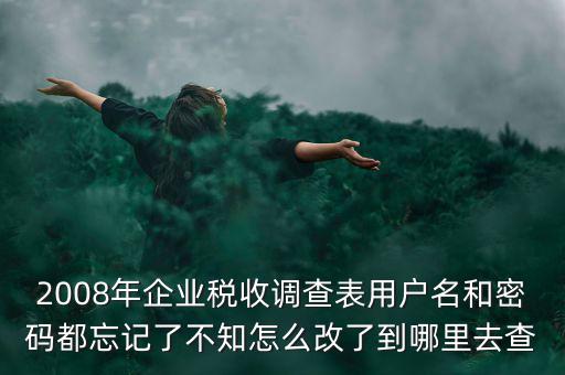 2008年企業(yè)稅收調(diào)查表用戶名和密碼都忘記了不知怎么改了到哪里去查