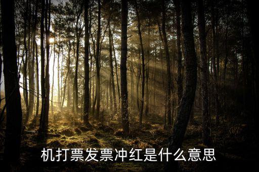 沖紅發(fā)票什么意思，單據沖紅是什么意思