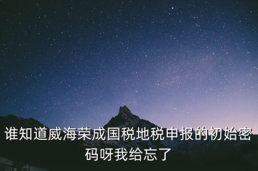 申報地稅的密碼是什么，徐州地稅網(wǎng)上申報的初始密碼是多少啊