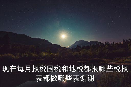 現(xiàn)在每月報稅國稅和地稅都報哪些稅報表都做哪些表謝謝