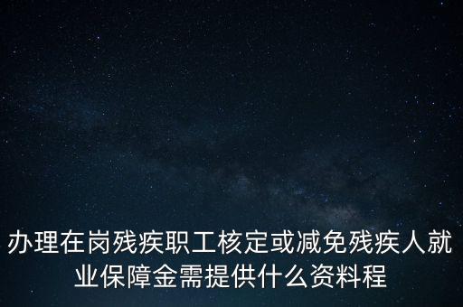 核定殘保金需要什么，辦理在崗殘疾職工核定或減免殘疾人就業(yè)保障金需提供什么資料程