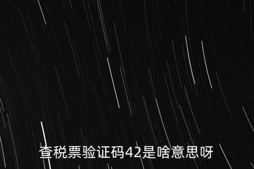 查稅票驗證碼42是啥意思呀