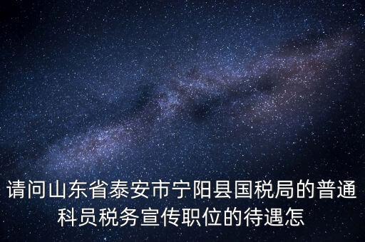 請問山東省泰安市寧陽縣國稅局的普通科員稅務(wù)宣傳職位的待遇怎