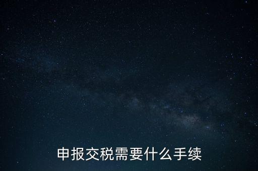 行業(yè)繳稅需要什么手續(xù)，申報交稅需要什么手續(xù)