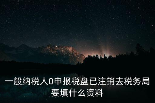 一般納稅人0申報稅盤已注銷去稅務局要填什么資料