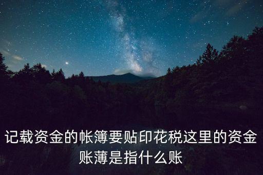 什么是資金賬簿，什么樣的賬簿屬于資金類賬簿