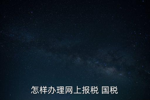 怎樣辦理網(wǎng)上報稅 國稅