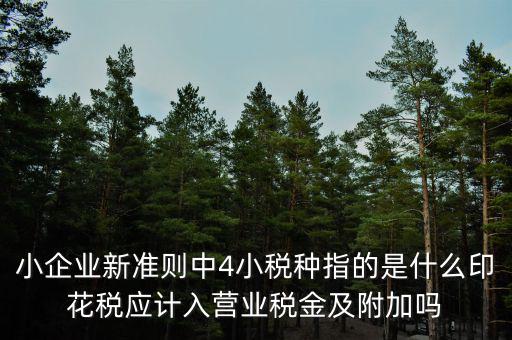 小企業(yè)新準則中4小稅種指的是什么印花稅應計入營業(yè)稅金及附加嗎