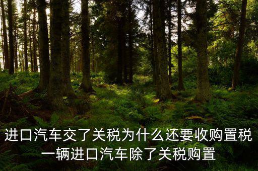 進口汽車交了關(guān)稅為什么還要收購置稅一輛進口汽車除了關(guān)稅購置