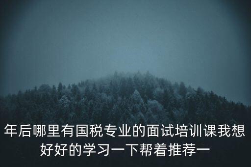 年后哪里有國稅專業(yè)的面試培訓(xùn)課我想好好的學習一下幫著推薦一