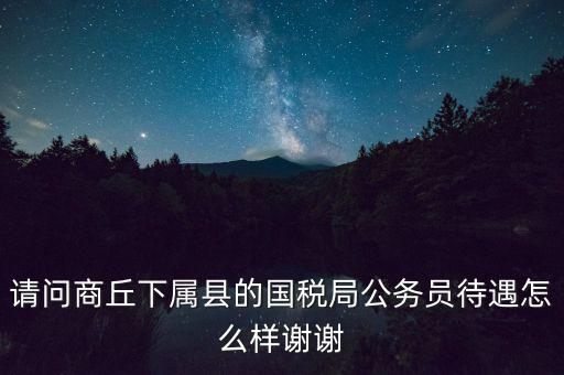 請問商丘下屬縣的國稅局公務(wù)員待遇怎么樣謝謝