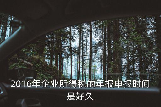 2016年企業(yè)所得稅的年報(bào)申報(bào)時(shí)間是好久