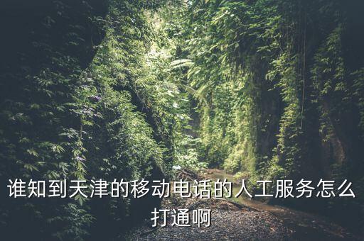 天津12366為什么打不通，誰知到天津的移動(dòng)電話的人工服務(wù)怎么打通啊