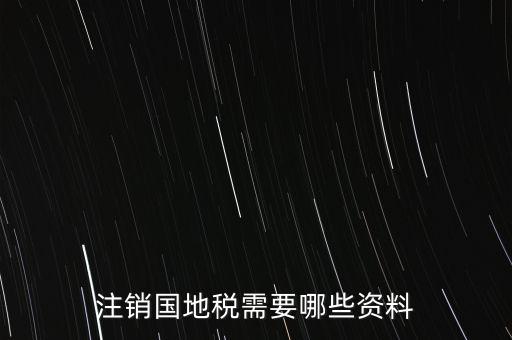 注銷國地稅需要哪些資料