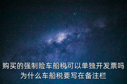 購買的強(qiáng)制險車船稅可以單獨(dú)開發(fā)票嗎為什么車船稅要寫在備注欄