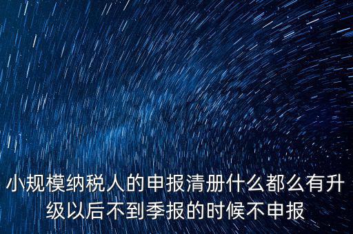 小規(guī)模納稅人的申報(bào)清冊(cè)什么都么有升級(jí)以后不到季報(bào)的時(shí)候不申報(bào)