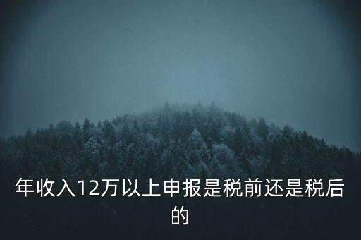 年收入12萬以上申報是稅前還是稅后的