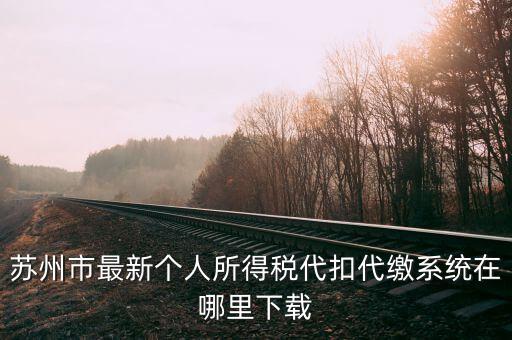 蘇州市最新個(gè)人所得稅代扣代繳系統(tǒng)在哪里下載