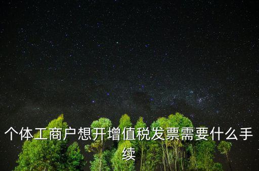 個體工商戶想開增值稅發(fā)票需要什么手續(xù)