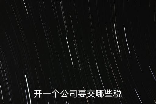 開一個公司要交哪些稅