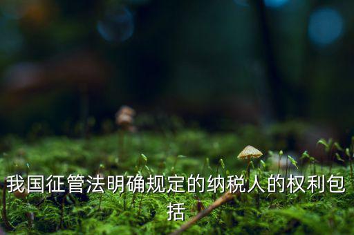 我國征管法明確規(guī)定的納稅人的權(quán)利包括