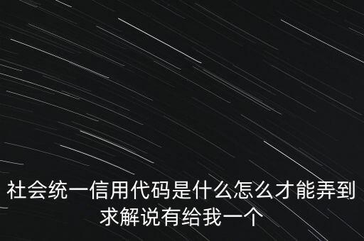 統(tǒng)一社會信用代碼指什么意思，深圳碼統(tǒng)一社會信用代碼是什么